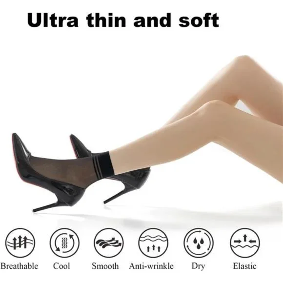 20 Pairs Women's Ankle Sheer Nylon Socks Summer Thin Soft Tight Hosiery - Picture 2 of 7